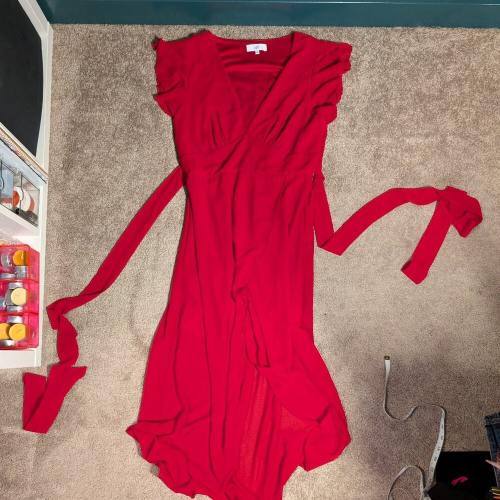 NSR red high-low dress
